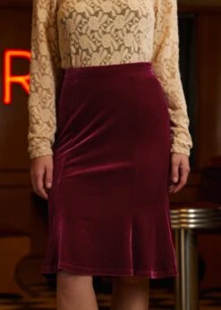 Sugar And Spice Spice Fishtail Midi Skirt 9 Sugar And Spice Spice Fishtail Midi Skirt -ModCloth 207725 BURGUNDY 4