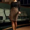 ModCloth Wild Spot Leopard Print Belted Midi Pencil Skirt – Vintage High-Waisted Stretch Skirt -ModCloth 207727 Lepoard 1