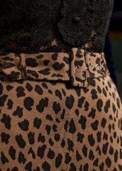 ModCloth Wild Spot Leopard Print Belted Midi Pencil Skirt – Vintage High-Waisted Stretch Skirt -ModCloth 207727 Lepoard 7