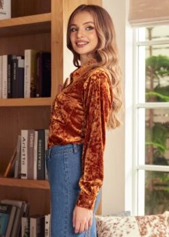 Reveling In The Retro Button Down Shirt -ModCloth 207731 Gold 5