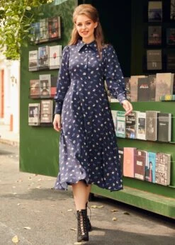 Romantic Era Button Front Midi Dress -ModCloth 207734 CATNAV HP 1