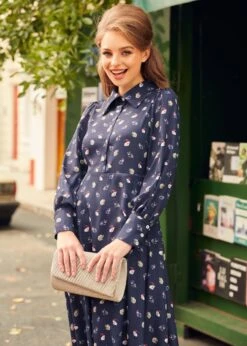 Romantic Era Button Front Midi Dress -ModCloth 207734 CATNAV HP 6