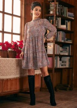 ModCloth Belle Époque Lavender Labyrinth Paisley Balloon Sleeve Midi Dress 10 ModCloth Belle Époque Lavender Labyrinth Paisley Balloon Sleeve Midi Dress -ModCloth 207739 LavendarPaisley 1