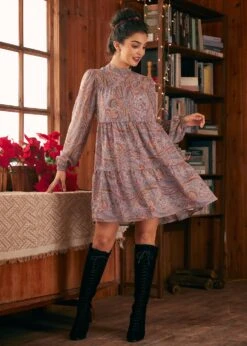 ModCloth Belle Époque Lavender Labyrinth Paisley Balloon Sleeve Midi Dress 11 ModCloth Belle Époque Lavender Labyrinth Paisley Balloon Sleeve Midi Dress -ModCloth 207739 LavendarPaisley 2