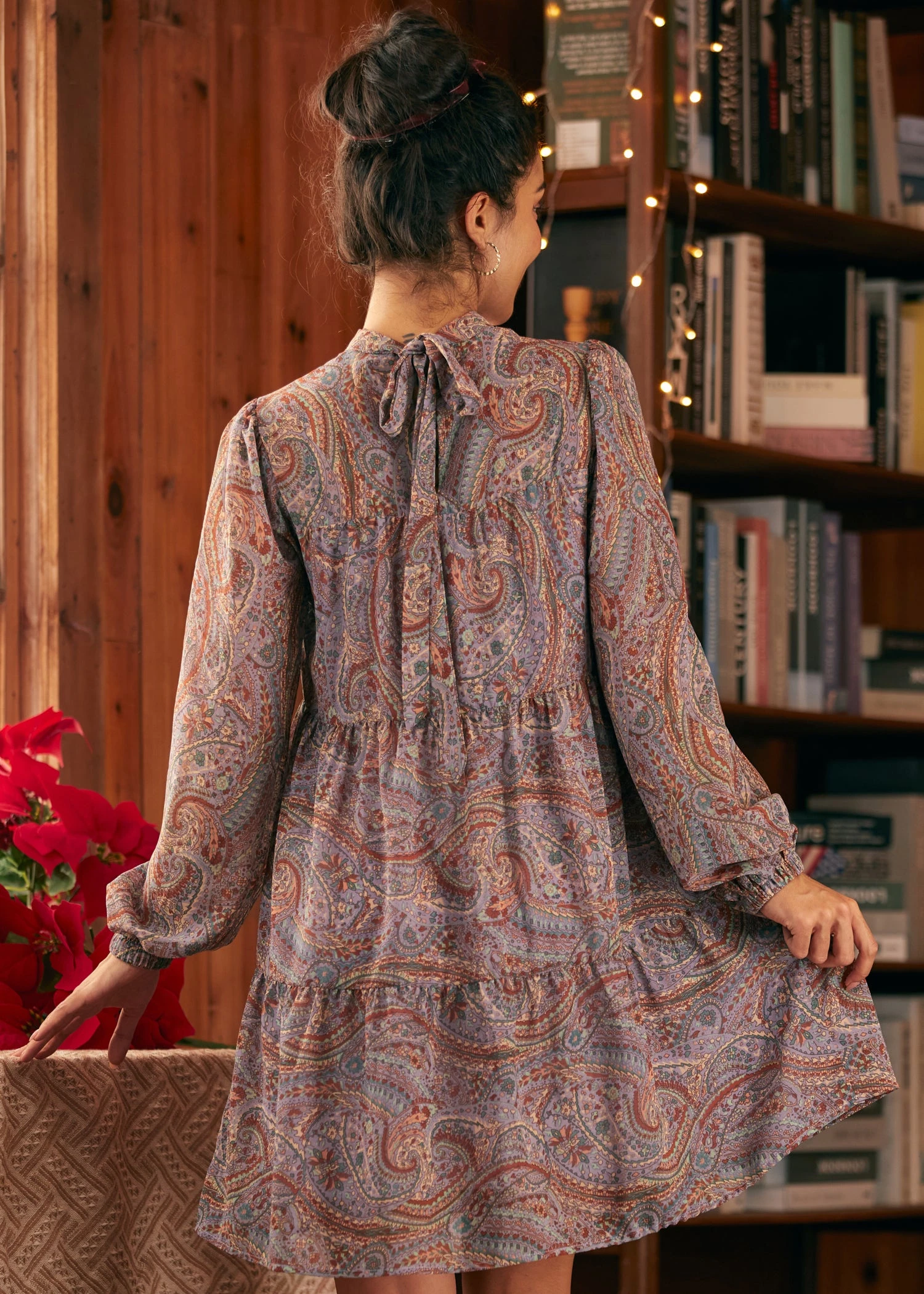 ModCloth Belle Époque Lavender Labyrinth Paisley Balloon Sleeve Midi Dress 4 ModCloth Belle Époque Lavender Labyrinth Paisley Balloon Sleeve Midi Dress - Image 2