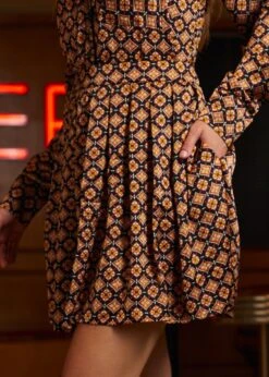 Geo Pleated Mini Skirt -ModCloth 207741 GEOGD 2