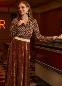 Playful Past Long Sleeve Blouse