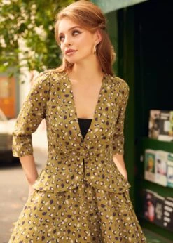 Day Party Puff Shoulder Peplum Blouse