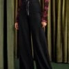 Bop 'Til You Drop High Waist Wide Leg Pants in Eclipse Noir - Stretch Knit Trousers -ModCloth 207750 BLK 1