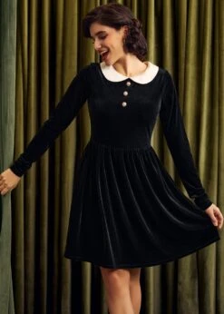 Twirling In Time Fit & Flare Dress 10 Twirling In Time Fit & Flare Dress -ModCloth 207755 BLK 4