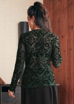 ModCloth Vintage Vagabond Emerald Green Button-Front V-Neck Top 9 ModCloth Vintage Vagabond Emerald Green Button-Front V-Neck Top -ModCloth 207762 Green 3