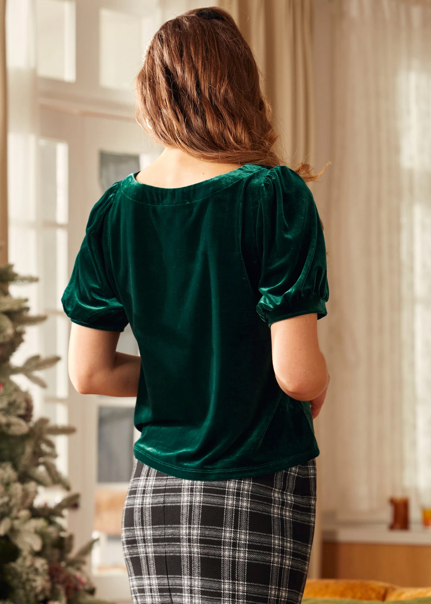 Jazz Age V-Neck Balloon Sleeve Top 6 Jazz Age V-Neck Balloon Sleeve Top - Image 4