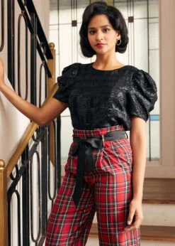 Festive Frolic Bubble Sleeve Crew