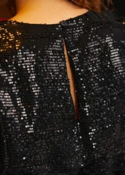 ModCloth Festive Frolic Midnight Black Voluminous Bubble Sleeve Crew Neck Top -ModCloth 207783 BLK 7