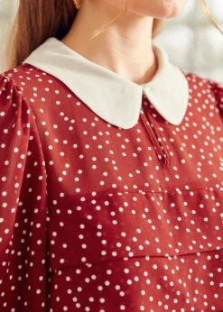 ModCloth Marvelous Merlot Essence Of Every Era Pan Collar Blouse – Vintage Keyhole Woven Top 13 ModCloth Marvelous Merlot Essence Of Every Era Pan Collar Blouse – Vintage Keyhole Woven Top -ModCloth 207785 BURGUNDY 7
