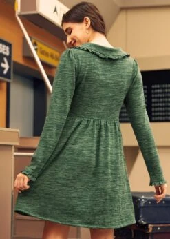 Touched By Time Ruffle Accent Dress -ModCloth 207793 Green 3