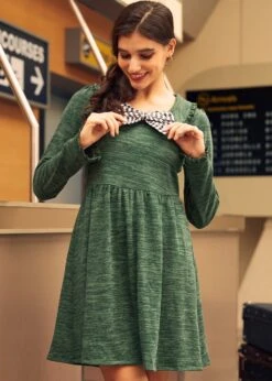 Touched By Time Ruffle Accent Dress -ModCloth 207793 Green 5