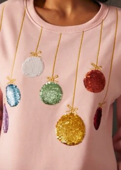 Festive Folly Ball Sweatshirt -ModCloth 207798 PINKORNAMENT 7