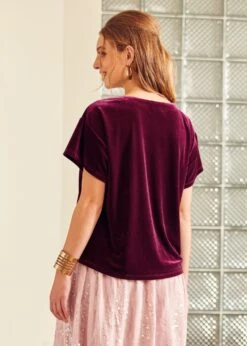 ModCloth Past Perfections Rich Raisin Boatneck – Vintage Short Sleeve Tunic Top -ModCloth 207802 RAISN 3