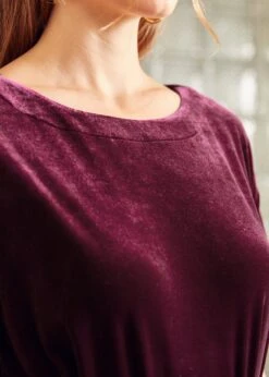 ModCloth Past Perfections Rich Raisin Boatneck – Vintage Short Sleeve Tunic Top -ModCloth 207802 RAISN 7