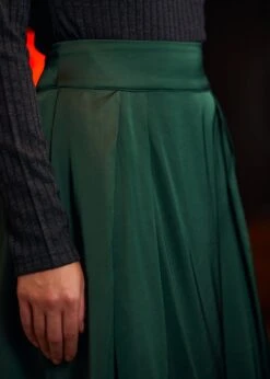 Everyday Enchantment Deep Green Pleated Skirt – High-Waisted Festive A-Line Midi -ModCloth 207805 EMRD 7