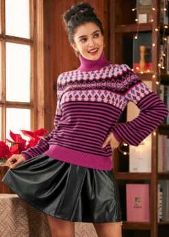 Nostalgic Knit Puff Shoulder Turtleneck -ModCloth 207845 MGNT 4