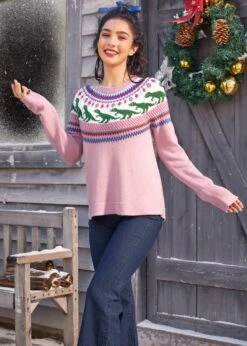 Retro Charm Raglan Sweater 14 Retro Charm Raglan Sweater -ModCloth 207846 Pink 2
