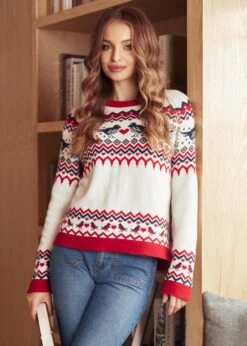 ModCloth Buttercream Bliss Bird Fairisle Pattern – Vintage Raglan Knit Sweater -ModCloth 207850 Gream 4