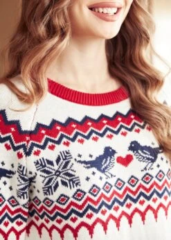 ModCloth Buttercream Bliss Bird Fairisle Pattern – Vintage Raglan Knit Sweater -ModCloth 207850 Gream 7