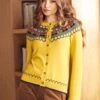 Retro Rebel Mustard Yellow Fox Fairisle Cardigan – Raglan Sleeve Knit Sweater -ModCloth 207851 Mustard 2
