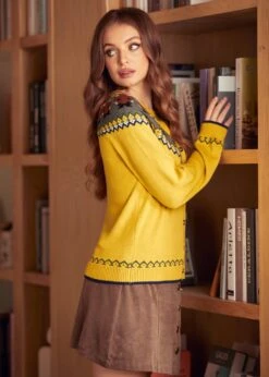 Retro Rebel Raglan Cardigan -ModCloth 207851 Mustard 8