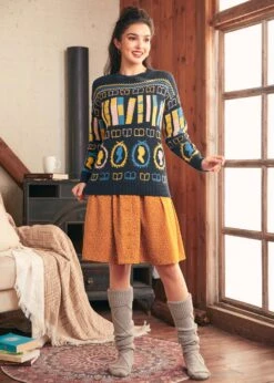 ModCloth Vintage Vision Sweater in Twilight Marina Navy – Retro Scholarly Knit Pullover -ModCloth 207858 Navy 1