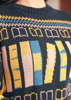 ModCloth Vintage Vision Sweater in Twilight Marina Navy – Retro Scholarly Knit Pullover -ModCloth 207858 Navy 7