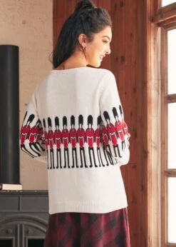 ModCloth Darling Of The Decades Bone China Boatneck Knit Pullover Sweater 10 ModCloth Darling Of The Decades Bone China Boatneck Knit Pullover Sweater -ModCloth 207862 Ivory 3