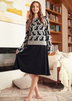 ModCloth Notes Of Nostalgia Heather Grey Music Print Crewneck Pullover -ModCloth 207863 HeatherGray 1