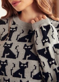 ModCloth Notes Of Nostalgia Heather Grey Music Print Crewneck Pullover -ModCloth 207863 HeatherGray 7