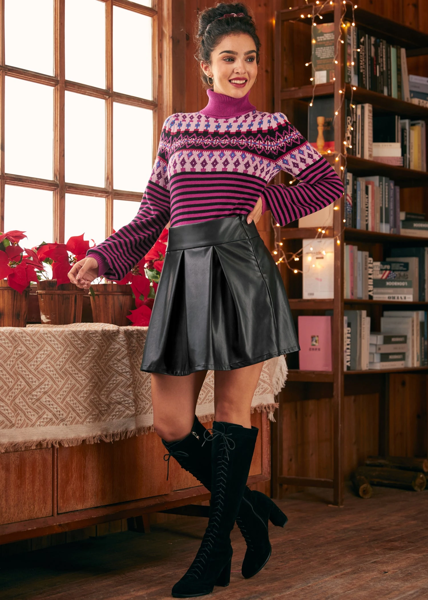 ModCloth Swingin' Rhythms Eclipse Noir – Flippy Hem Vegan Leather Mini Skirt 3 ModCloth Swingin' Rhythms Eclipse Noir – Flippy Hem Vegan Leather Mini Skirt