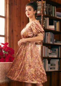 Bohemian Rhapsody Mustard Gold Balloon Sleeve Midi Dress – Smocked Waist V-Neck -ModCloth 207887 Gold 4