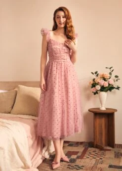 Midsummer Flutter Fit & Flare Dress -ModCloth 207888 PINKCHANPING 1