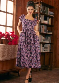 Timeless Tapestry Square Neck Dress