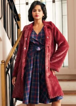 Retro Glam Swing Fur Coat -ModCloth 207894 RED 6
