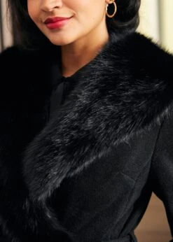 Elegance Reimagined Fur Trim Coat -ModCloth 207895 BLK 7