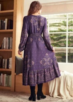 Goldie Hour V-Neck Midi Dress -ModCloth 207898 Purple 3