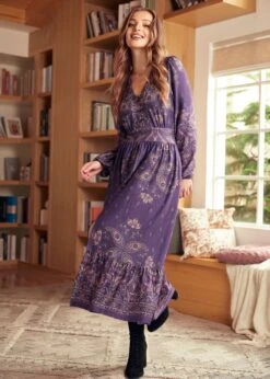 Goldie Hour V-Neck Midi Dress -ModCloth 207898 Purple 5