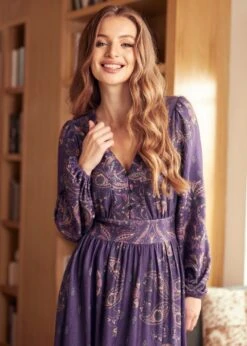 Goldie Hour V-Neck Midi Dress -ModCloth 207898 Purple 6