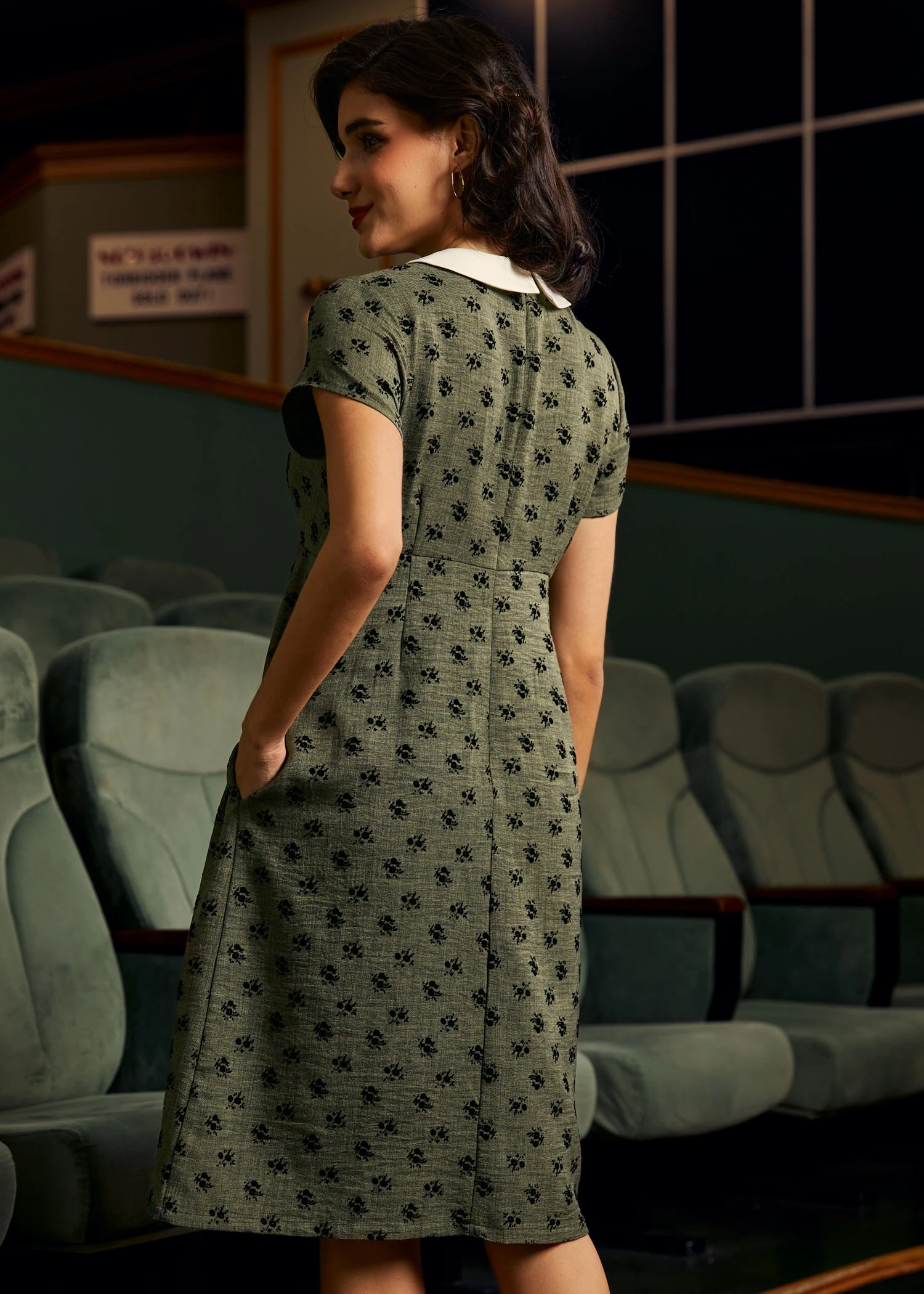 ModCloth Pretty At The Pumpkin Patch Purple Floral Shirtwaist Midi Dress with Pockets 6 ModCloth Pretty At The Pumpkin Patch Purple Floral Shirtwaist Midi Dress with Pockets - Image 4