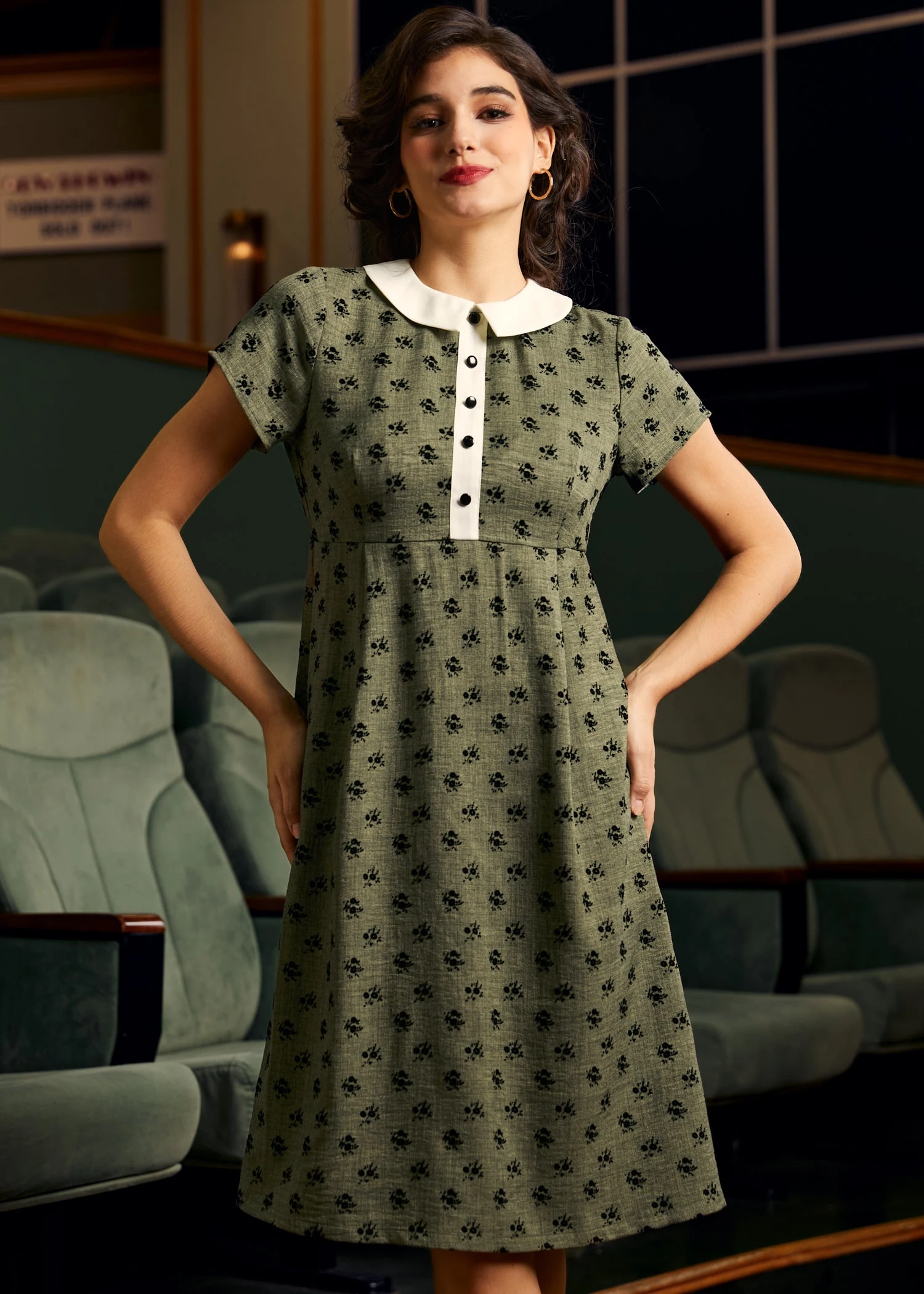 ModCloth Pretty At The Pumpkin Patch Purple Floral Shirtwaist Midi Dress with Pockets 8 ModCloth Pretty At The Pumpkin Patch Purple Floral Shirtwaist Midi Dress with Pockets - Image 6