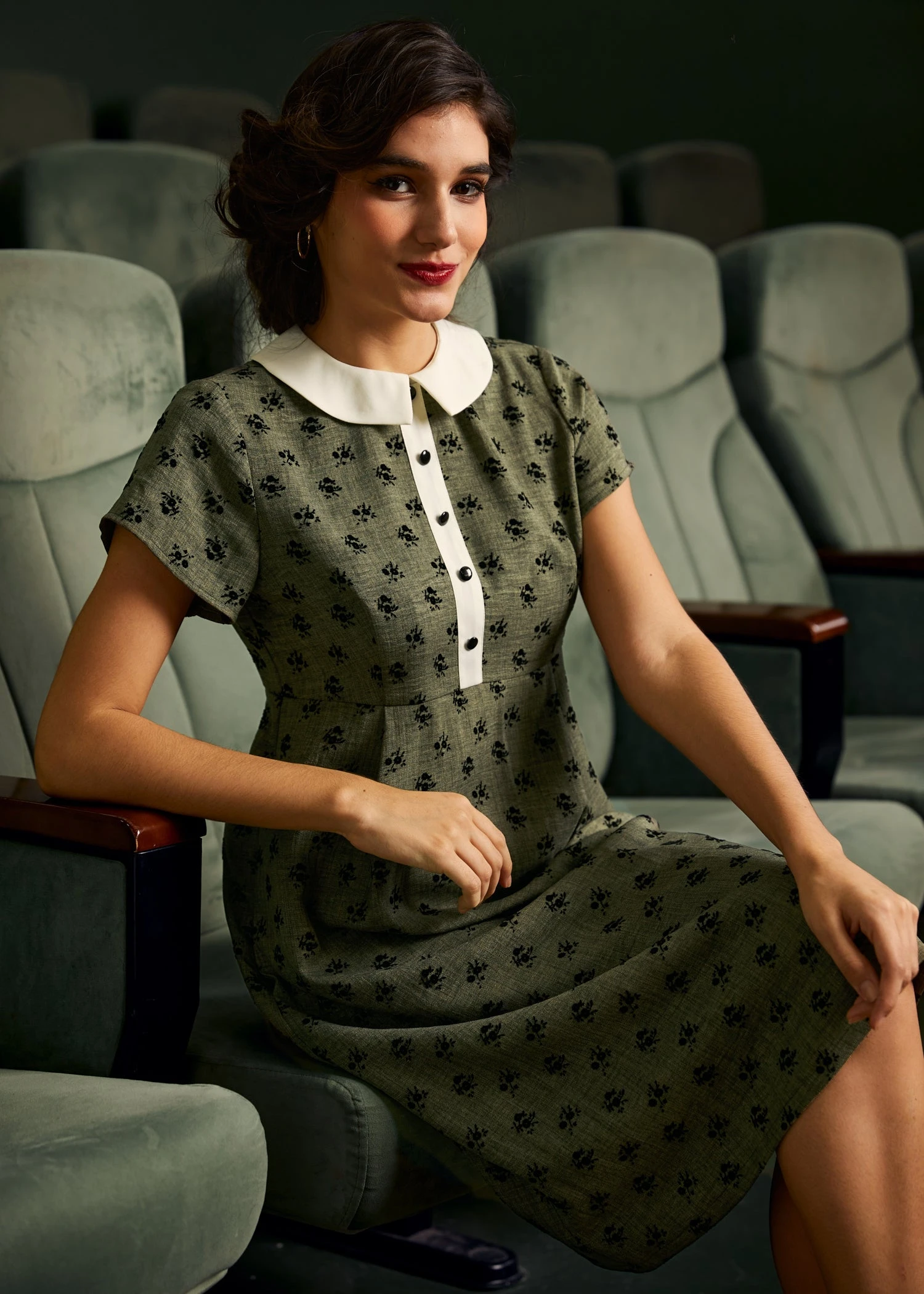 ModCloth Pretty At The Pumpkin Patch Purple Floral Shirtwaist Midi Dress with Pockets 3 ModCloth Pretty At The Pumpkin Patch Purple Floral Shirtwaist Midi Dress with Pockets