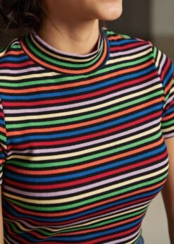 Whispers Of Autumn Mock Neck Top 12 Whispers Of Autumn Mock Neck Top -ModCloth 207950 RainbowandNavyStripe 7