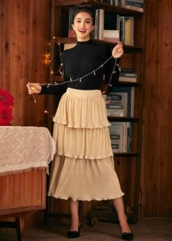 Vintage Tales Tiered Midi Skirt